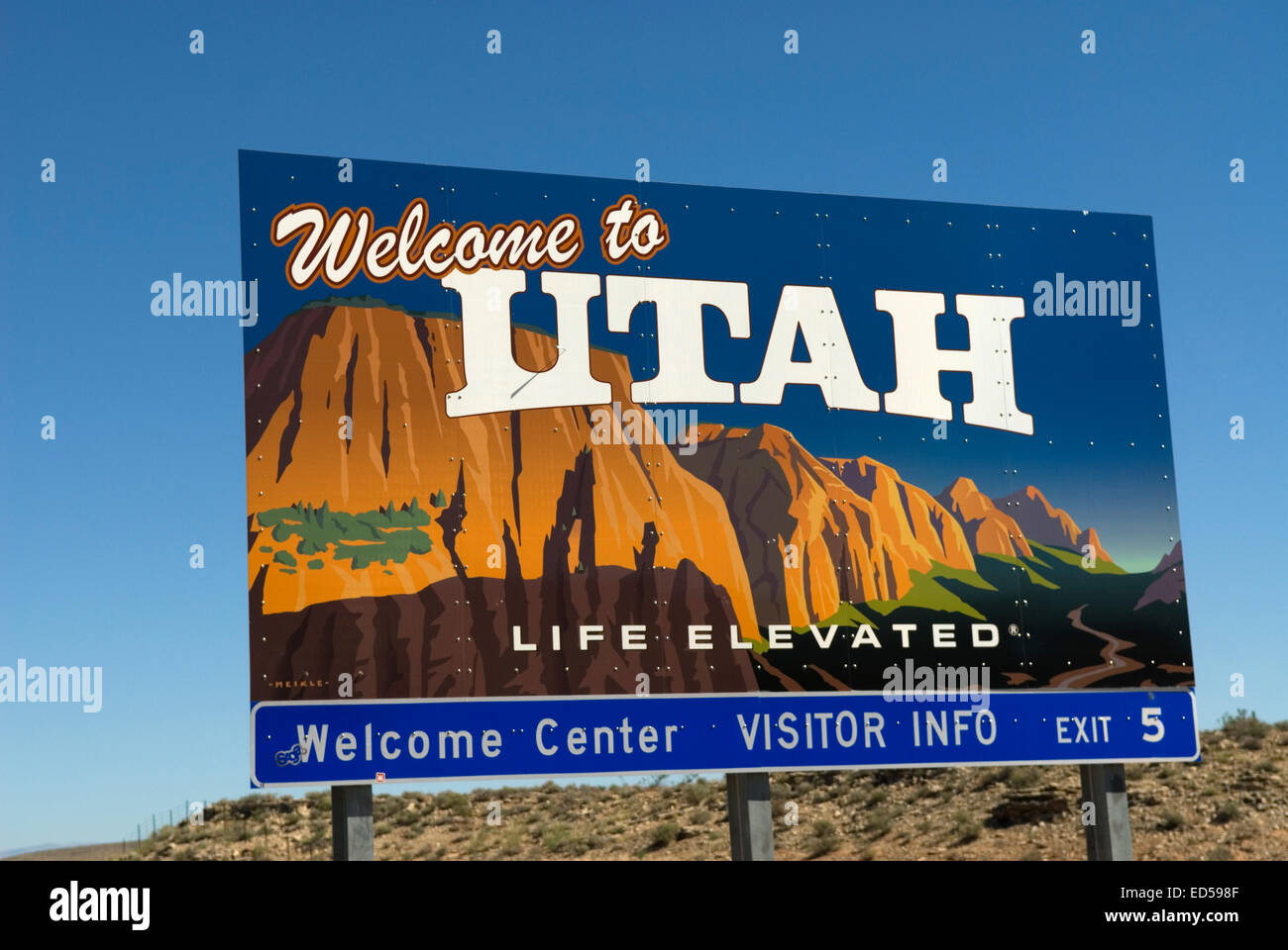 Benvenuti al segno dello Utah STATI UNITI D'AMERICA Foto Stock