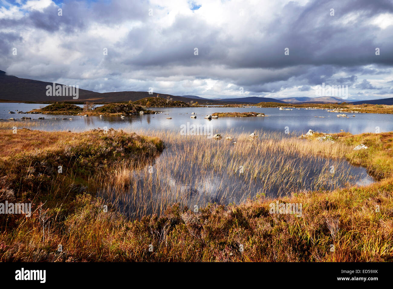 Rannoch Moor vicino a Glen Coe, Scotland, Regno Unito Foto Stock