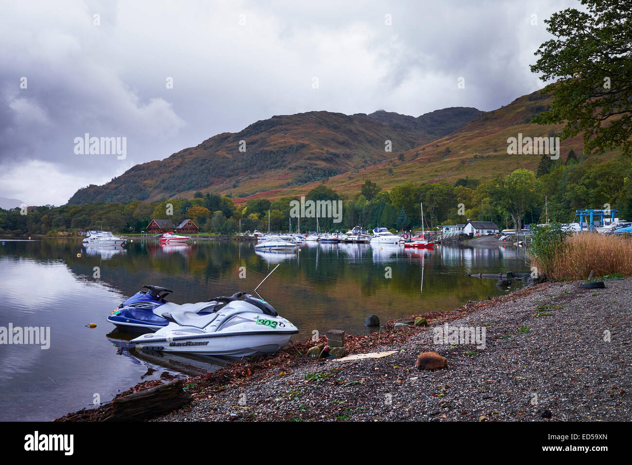 Ardlui Caravan Park, Loch Lomond, Scozia Foto Stock