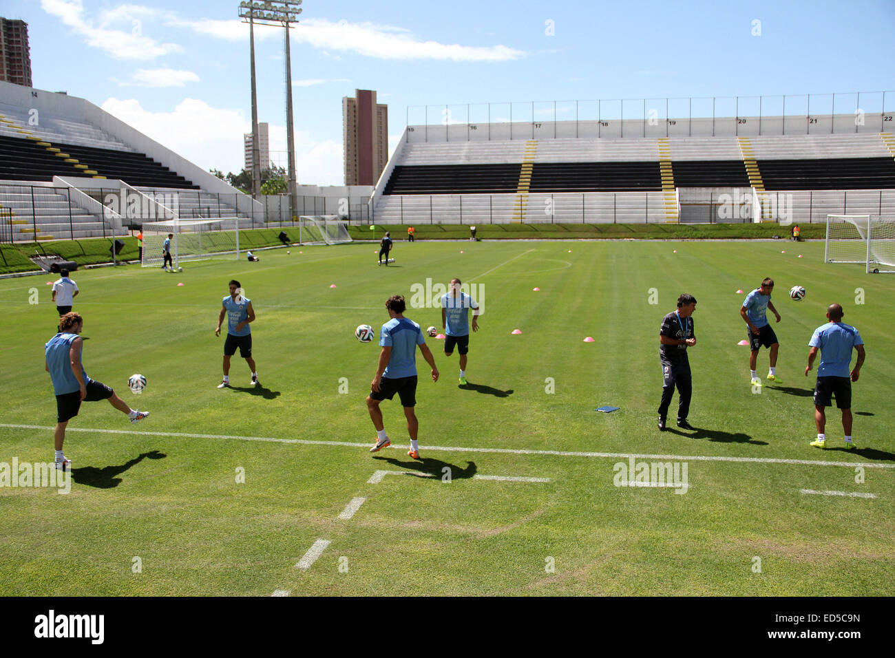 2014 FIFA World Cup - Uruguay national football team training tenuto a Frasqueirao Stadium, a seguito della loro vittoria contro l'Italia di ieri (24giu14). Dove: Natal Brasile quando: 25 Giu 2014 Foto Stock