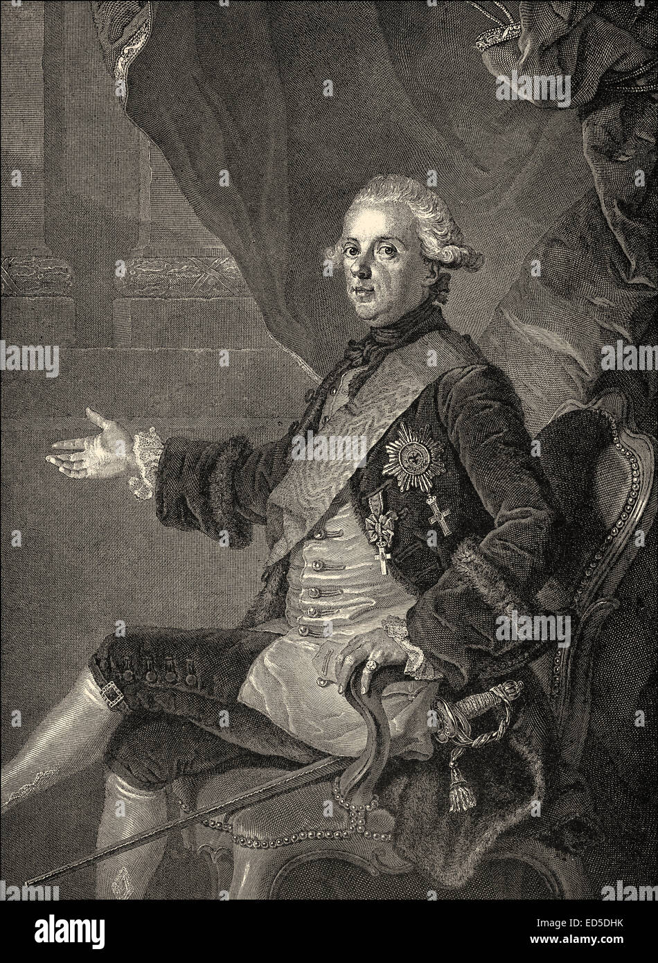 Frederick Henry Louis, 1726 - 1802, un principe di Prussia, Prinz Friedrich Heinrich Ludwig von Preußen, 1726 - 1802 Foto Stock