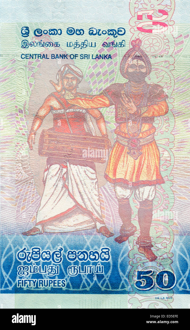 Sri Lanka 50 cinquanta rupie banconota Foto Stock
