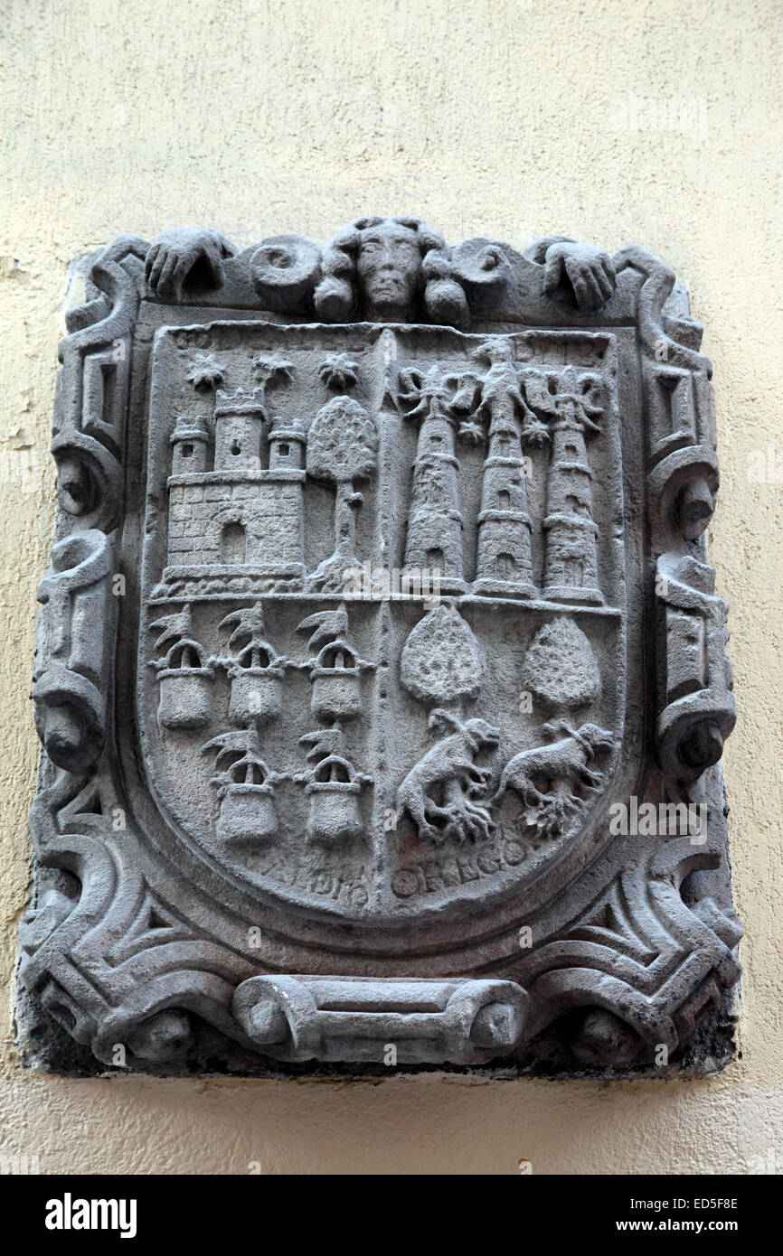 Stemma nel quartiere Letras di Madrid. Foto Stock