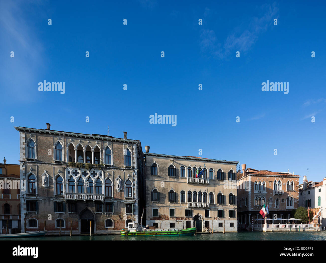 Ville e palazzi, Grand Canal, Venezia, Italia Foto Stock