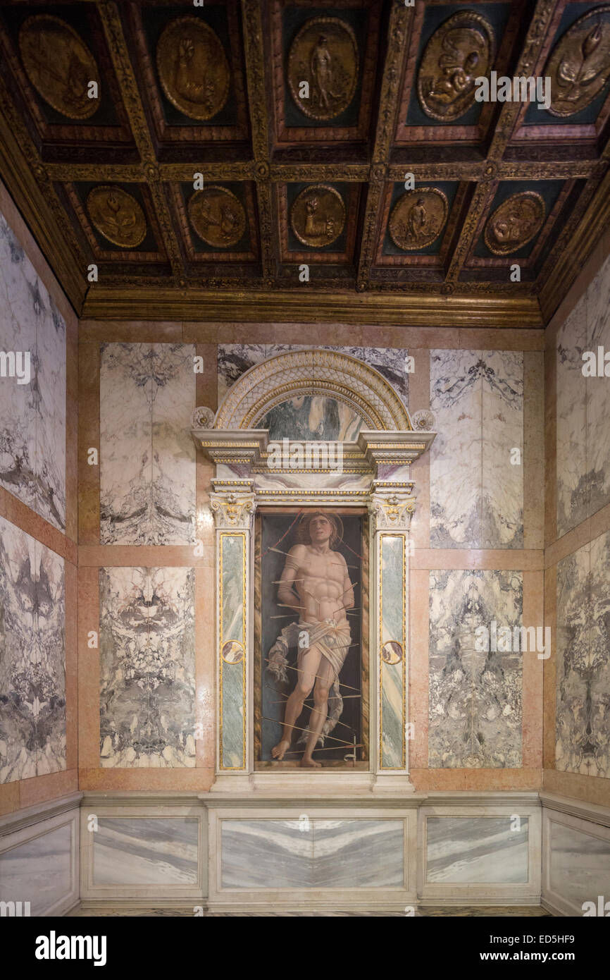 La pittura di San Sebastien di Andrea Mantegna, Ca' d'Oro (correttamente Palazzo Santa Sofia) Palace Grand Canal, Venezia, Italia Foto Stock