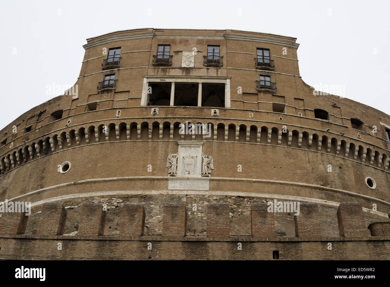 Monumenti storici: vista sul Castello di Sant'Angelo a Roma Foto Stock