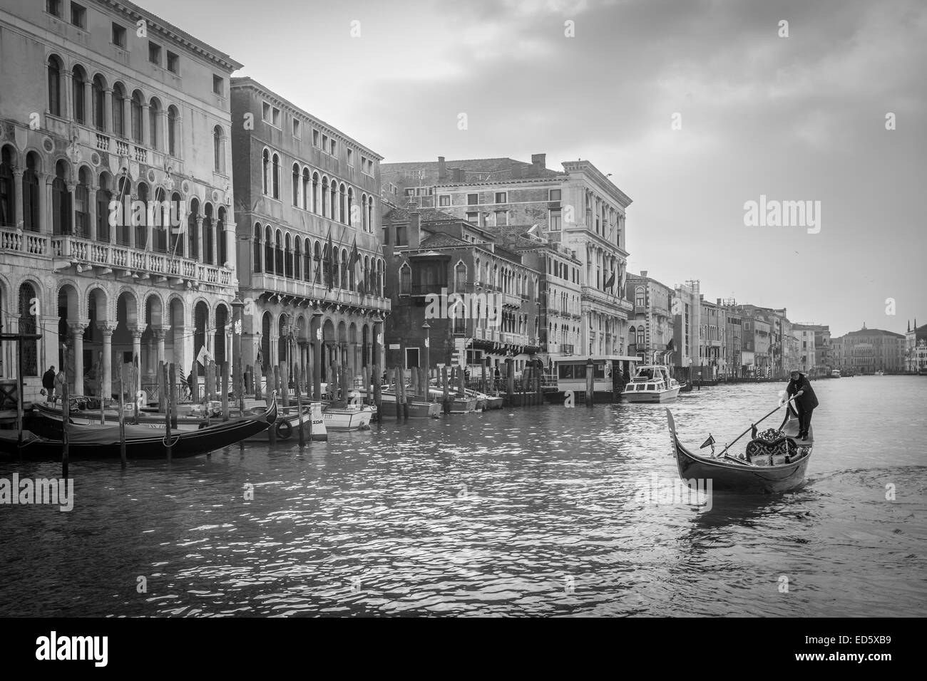 Venezia - gondoliere sul Canal Grande a Venezia, Italia Foto Stock