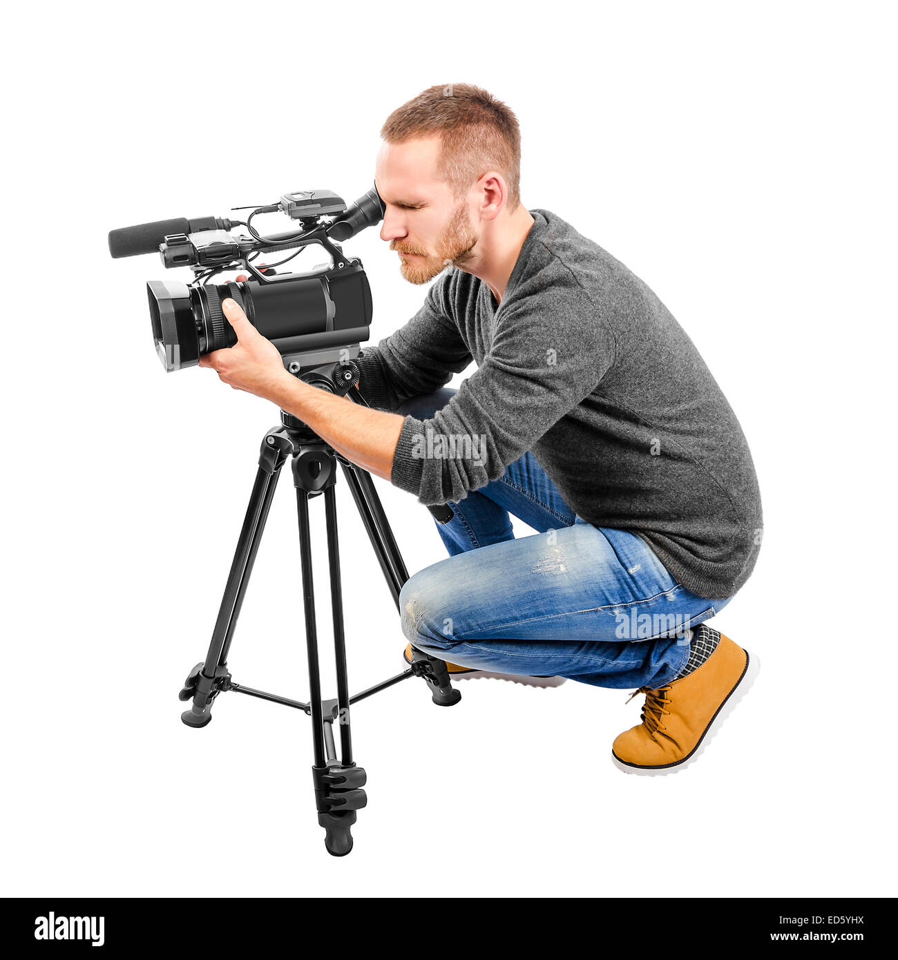 La telecamera video operatore Foto Stock