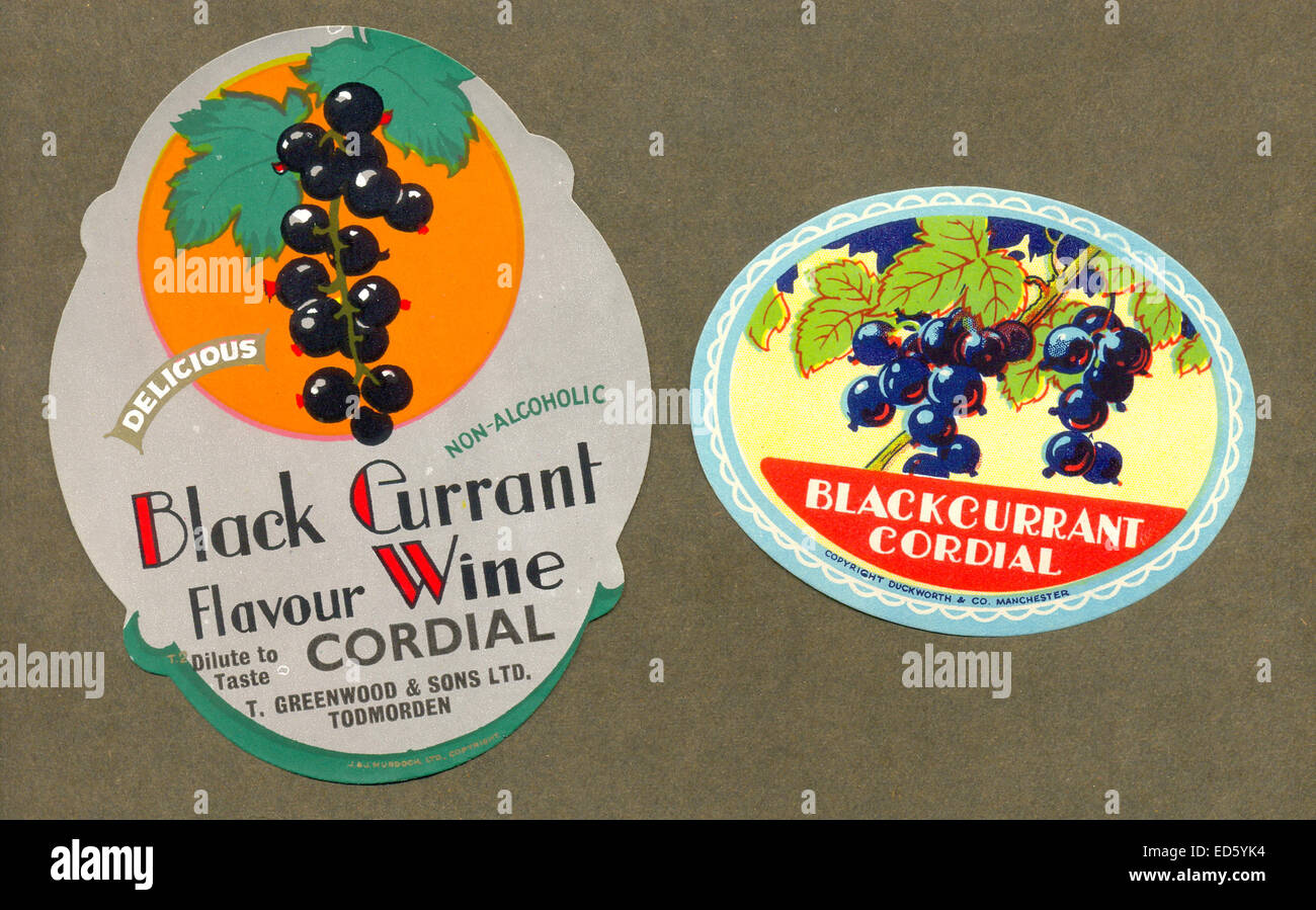 Etichette per Ribes cordiale Foto Stock