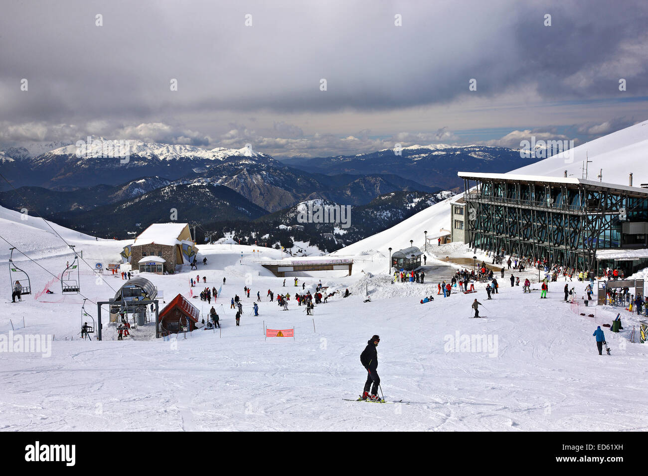 Kellaria ski center, Mt. Parnassos (vicino a Arachova e Delphi) , Viotia ("Beozia'), Grecia centrale. Foto Stock