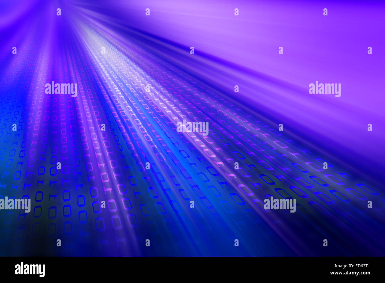 Flusso di dati, blu sfondo viola Foto Stock