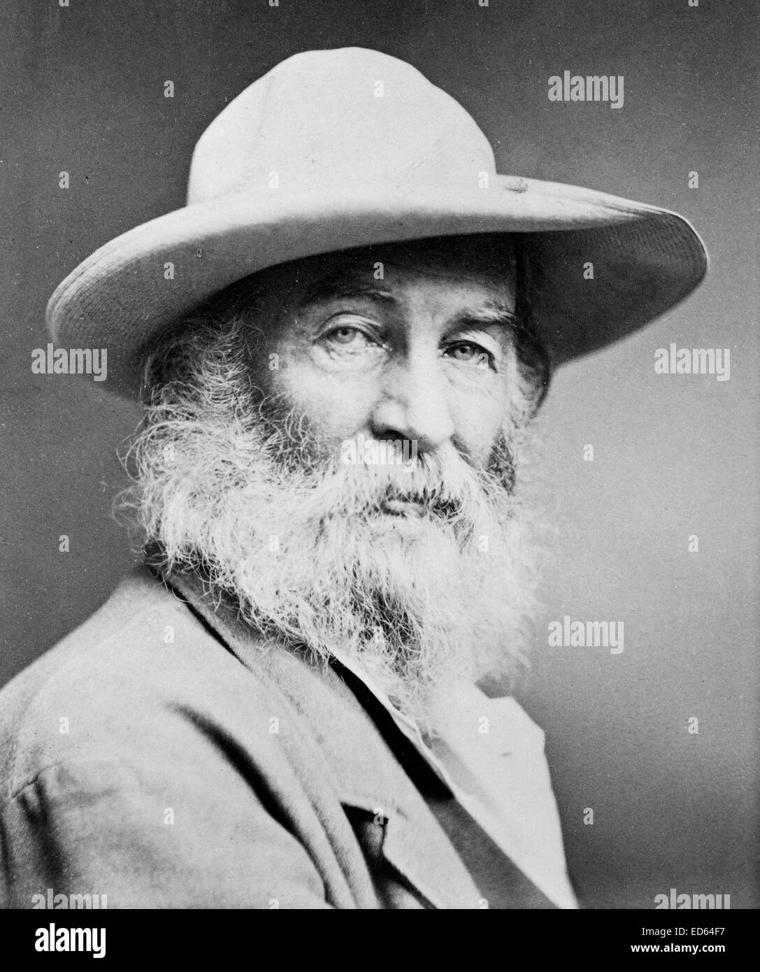 Walt Whitman, c1870, stampa fotografica, albume d'uovo Foto Stock