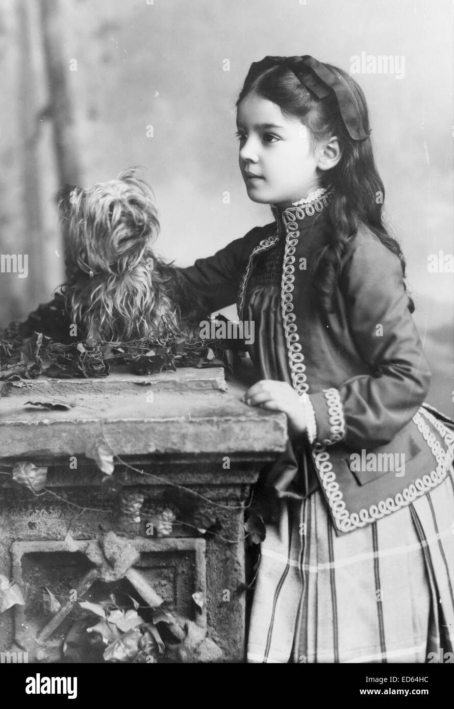 Marian Hubbard "Daisy' Bell a otto anni di età, c1888, stampa fotografica Foto Stock