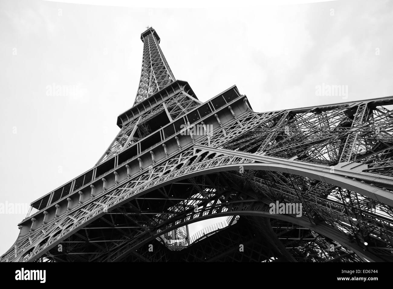 Torre Eiffel in bianco e nero b&W Foto Stock