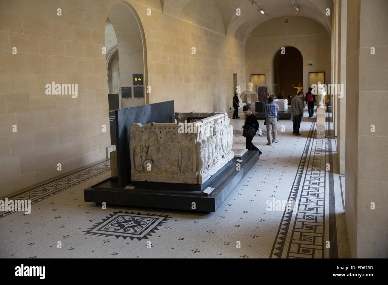 All'interno del museo del Louvre a Parigi Foto Stock