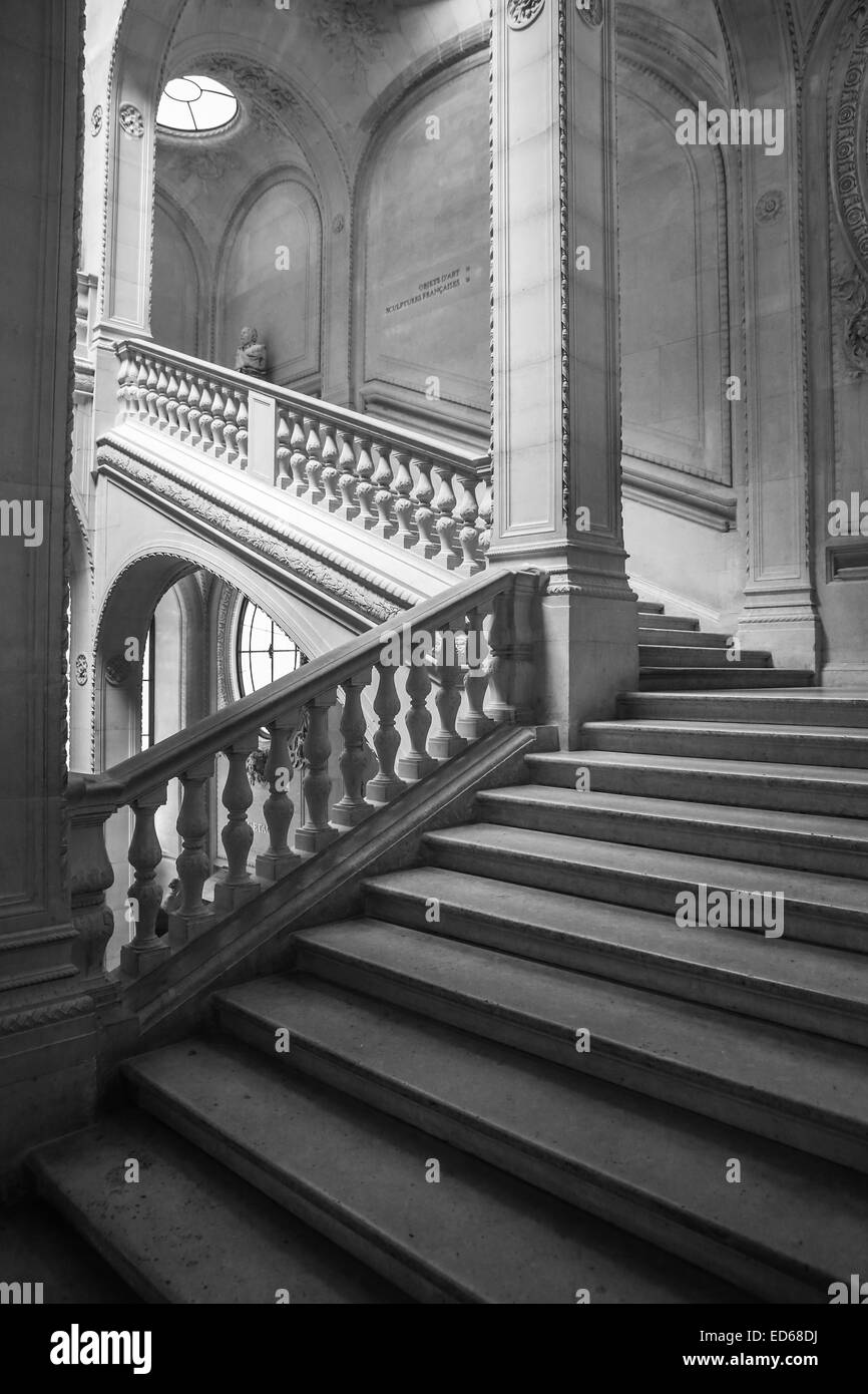 Museo del Louvre scale Foto Stock