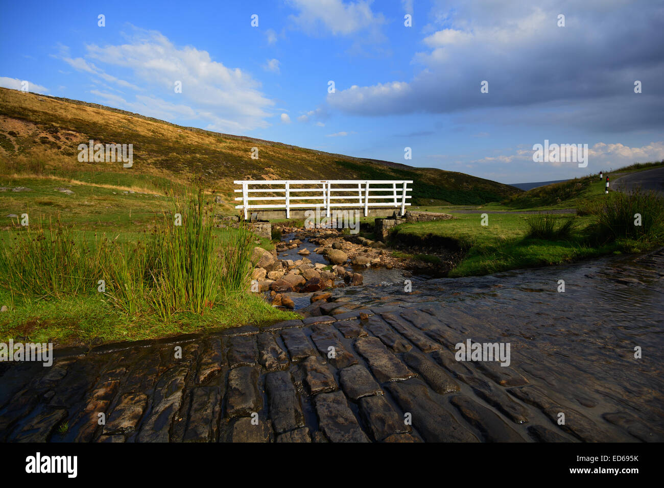 Le viste in Swaledale guardando giù il Dale verso il basso fila, in Yorkshire Dales, National Park, North Yorkshire. Foto Stock