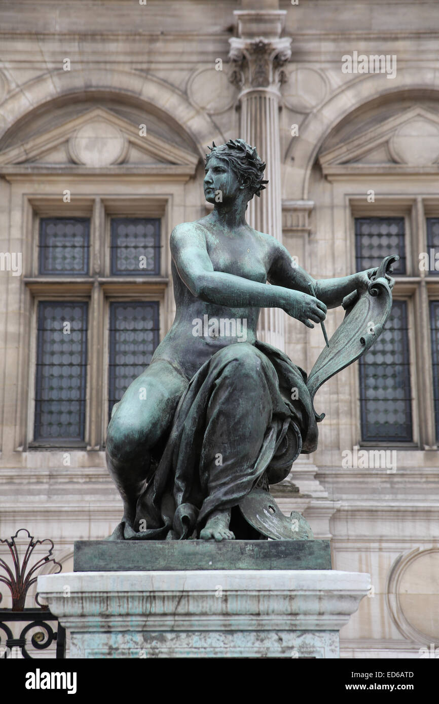 Hotel de ville Paris city hall Foto Stock