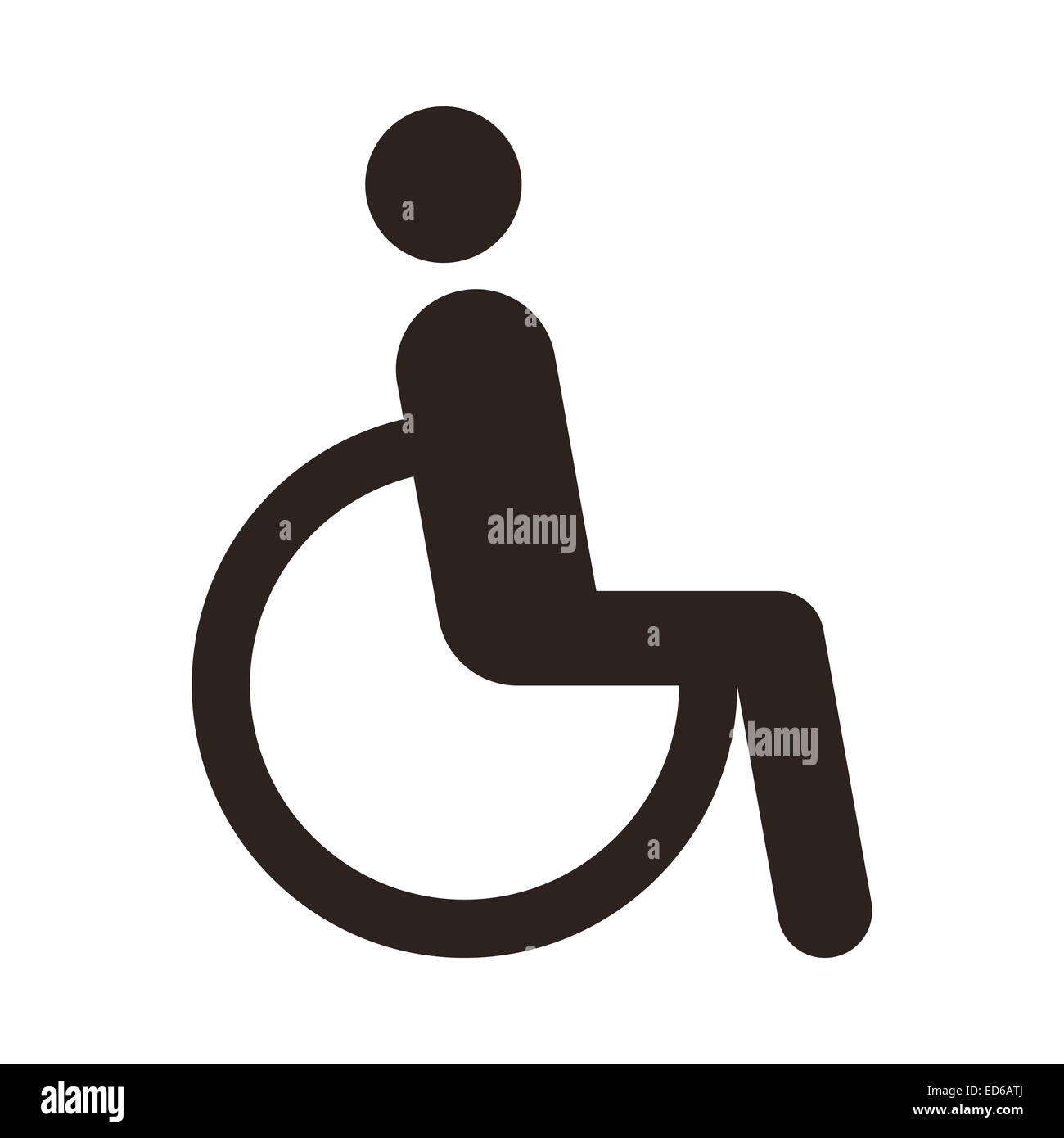 Disabili icona handicap isolati su sfondo bianco Foto Stock