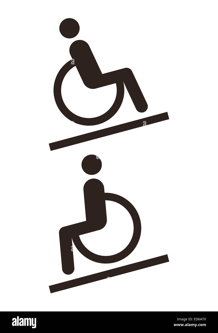 Accesso disabili - Strutture per disabili isolato su sfondo bianco Foto Stock