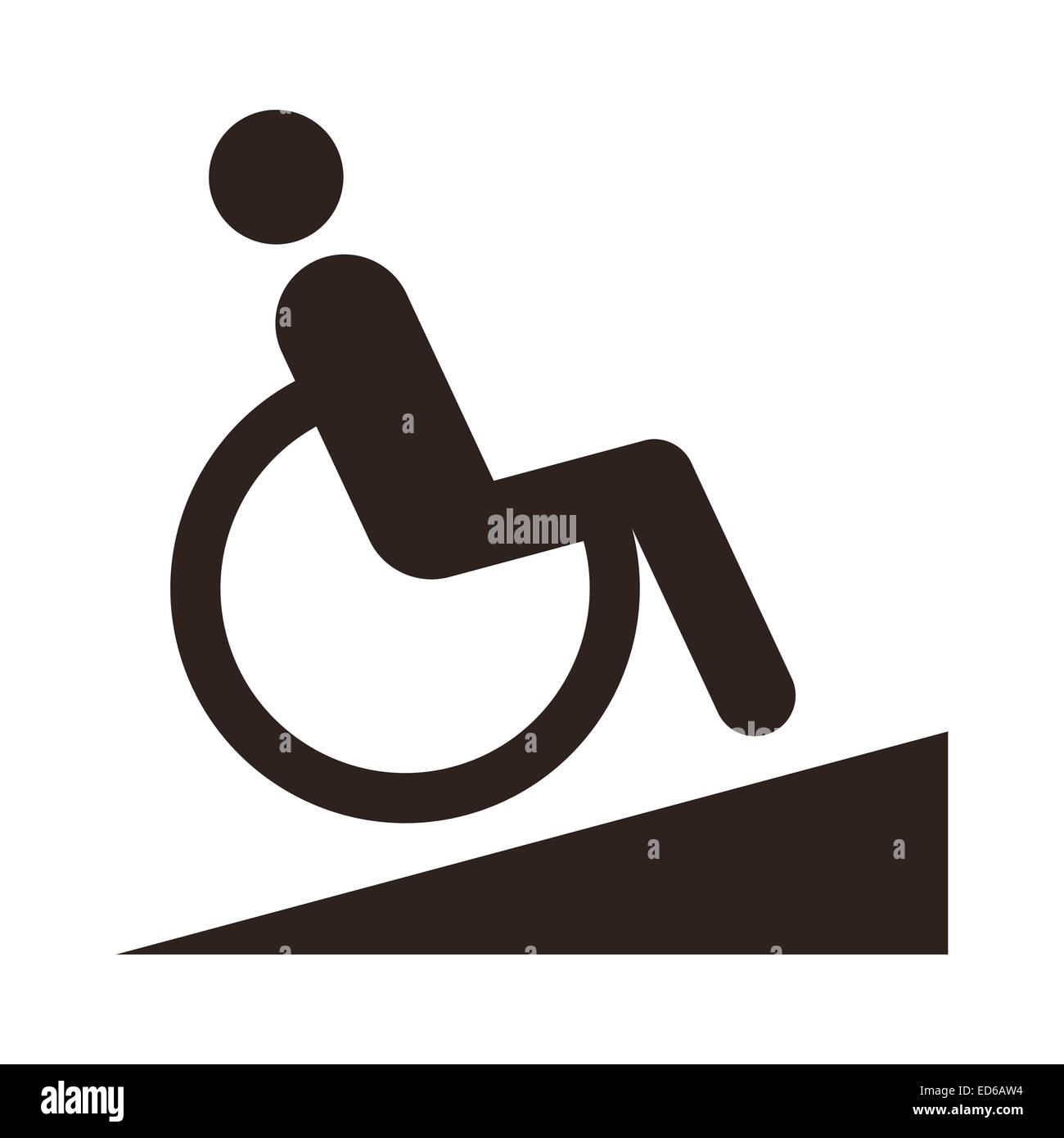 Accesso disabili - Strutture per disabili isolato su sfondo bianco Foto Stock