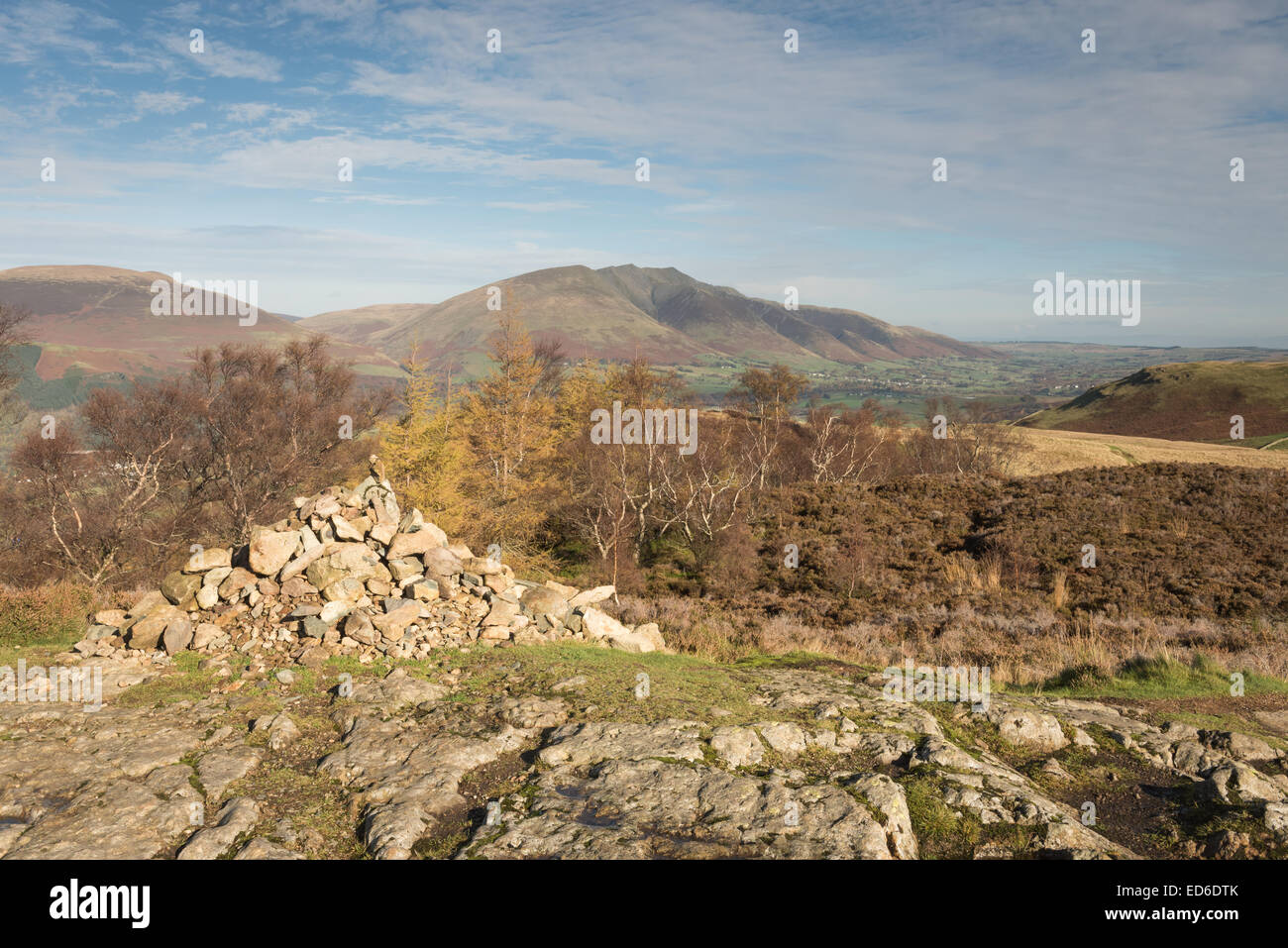 Vista da Walla greppo per Blencathra, inglese Parco Nazionale del Distretto dei Laghi Foto Stock