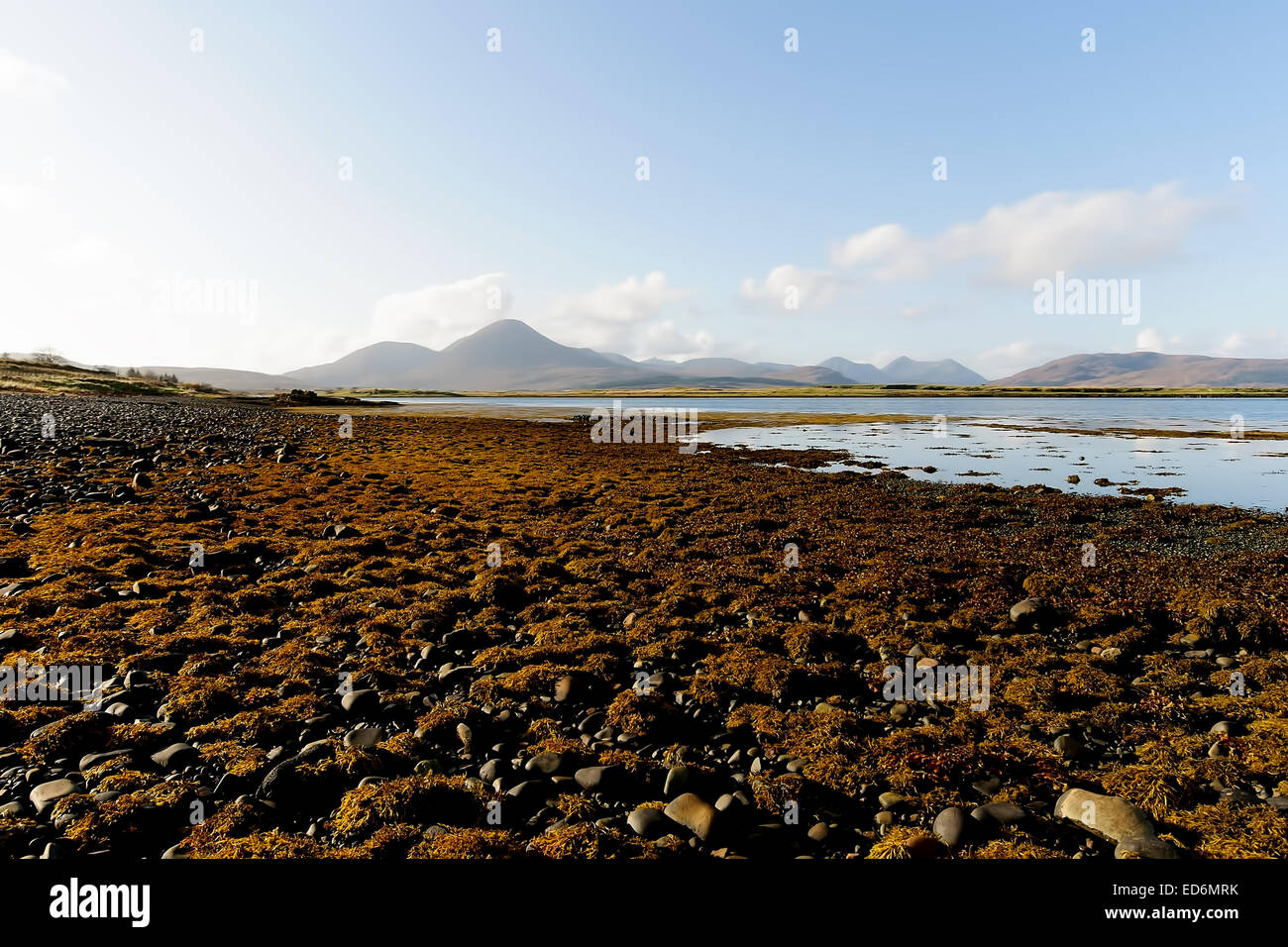 Le vedute da Breakish Beach sull'Isola di Skye in Scozia Foto Stock