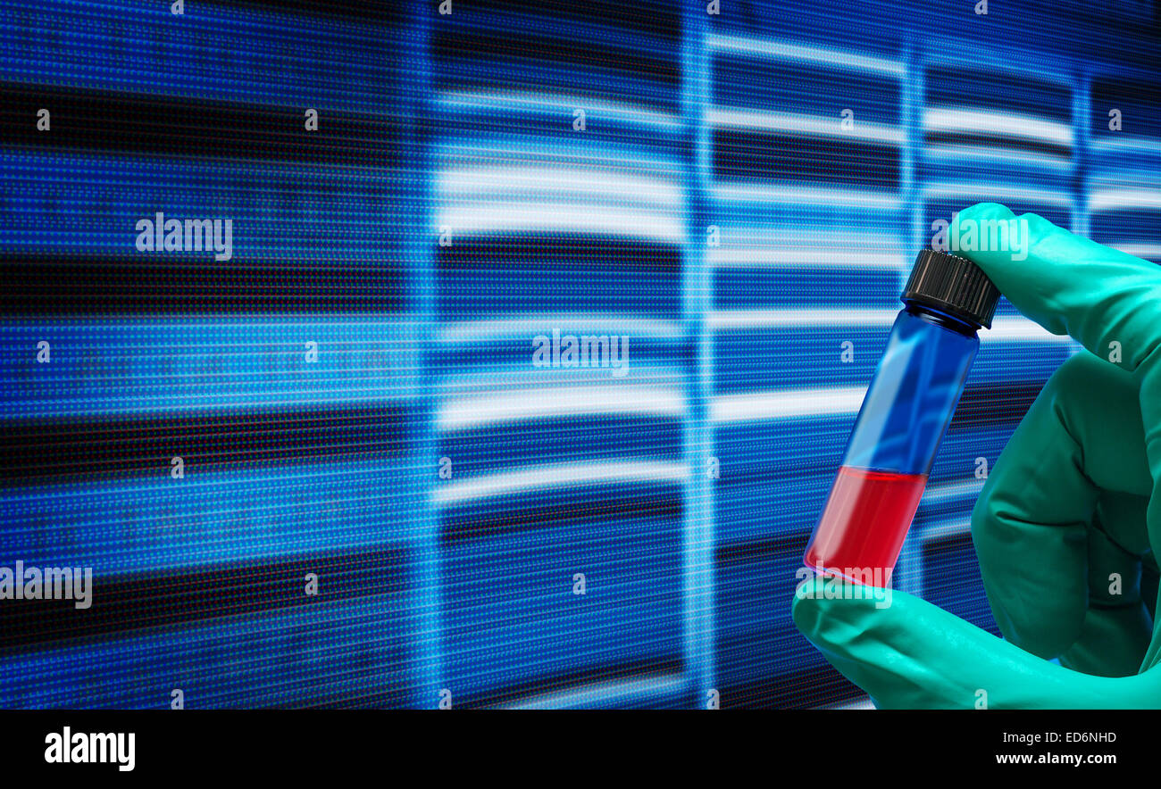 Analisi di sequenza del codice genetico Foto Stock