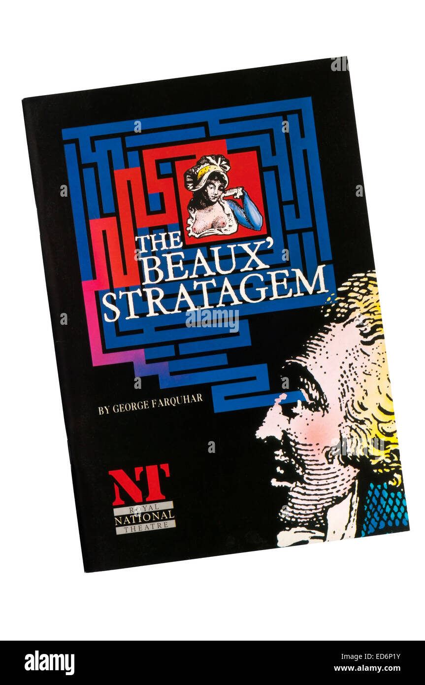 Programma per il 1989 il Teatro Nazionale la produzione del Beaux' stratagemma da George Farquhar, al Lyttelton Theatre. Foto Stock
