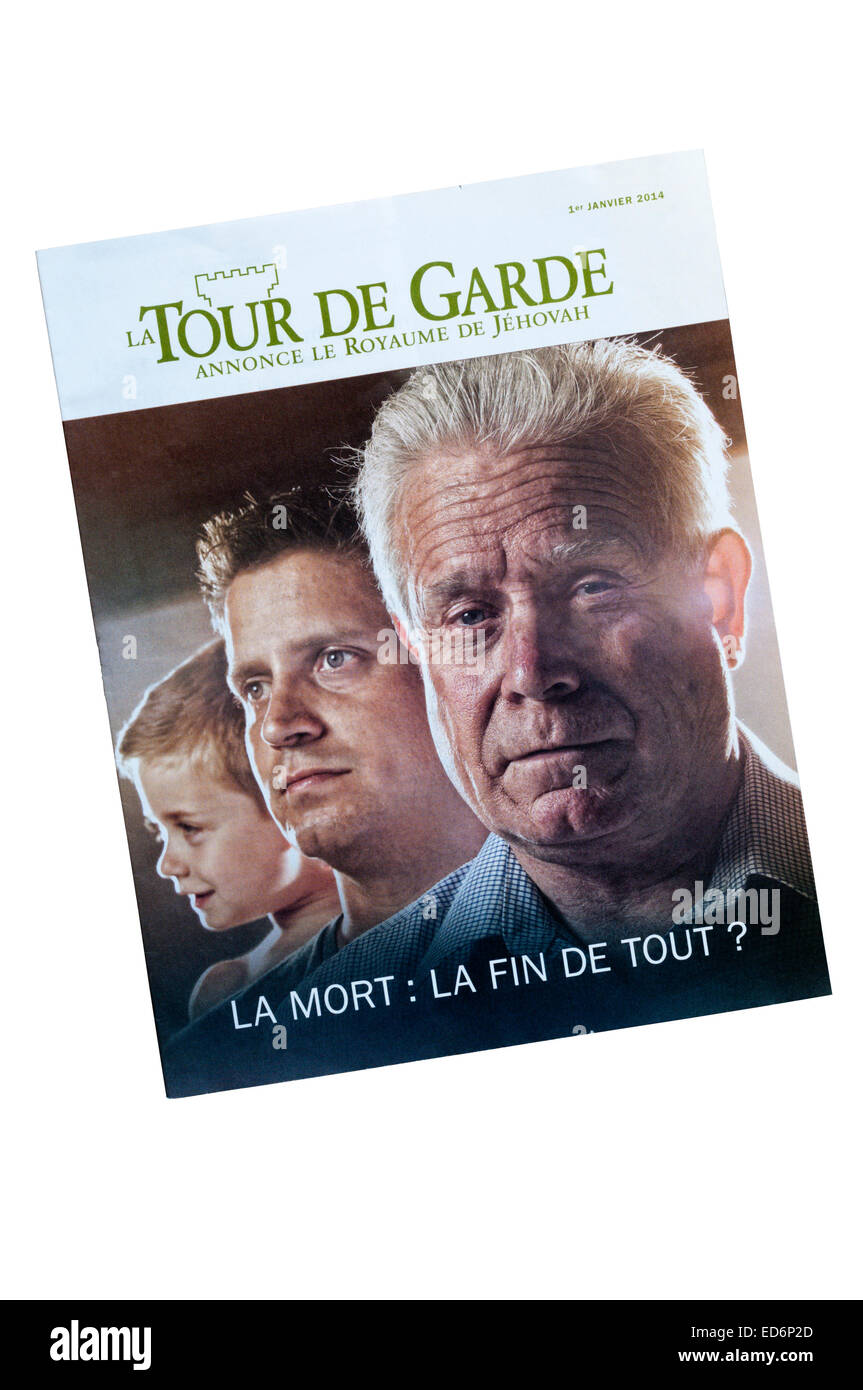 Una edizione francese del Testimone di Geova magazine la torre di avvistamento. Foto Stock