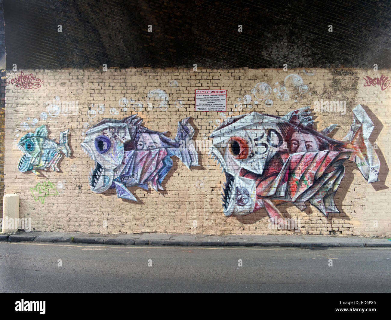 Il mercato di Camden riqualificazione arte di strada. Foto Stock