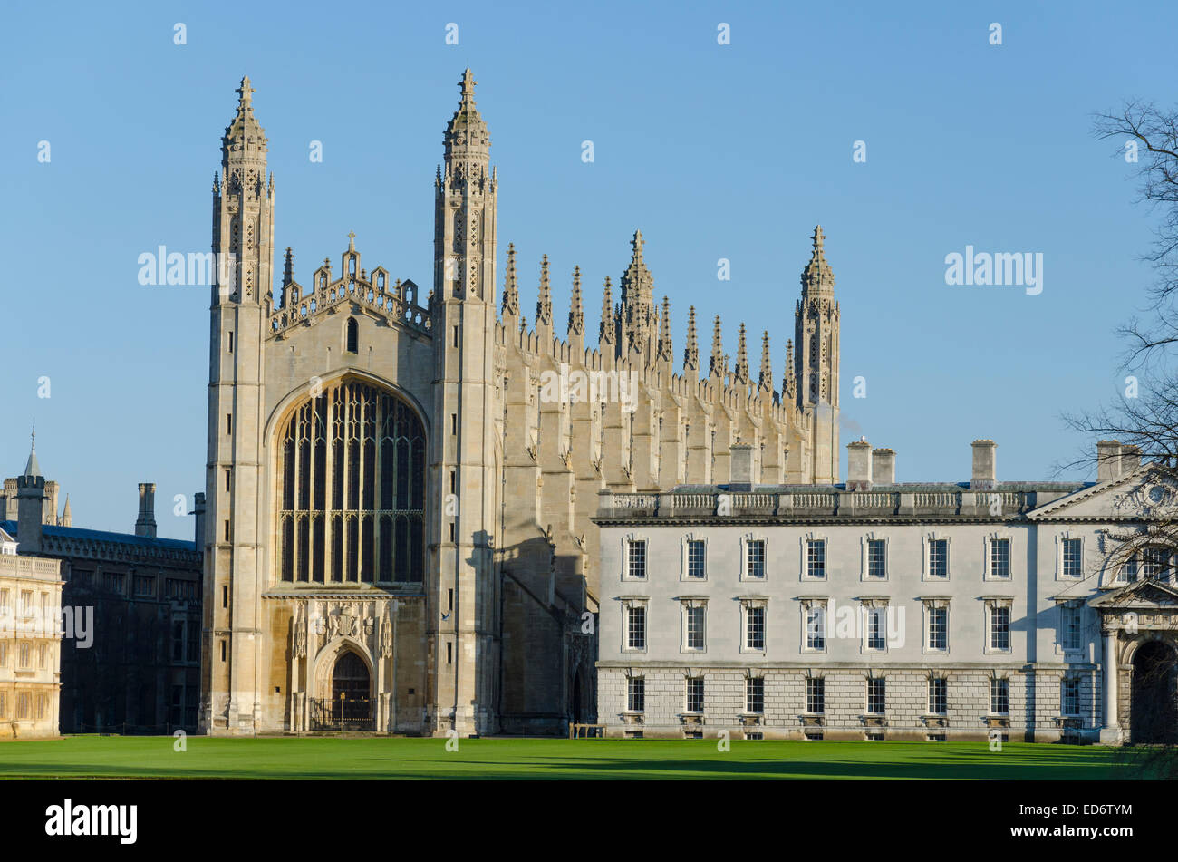 Cambridge, Regno Unito. 29 Dicembre 2014: King's College di Cambridge Foto Stock