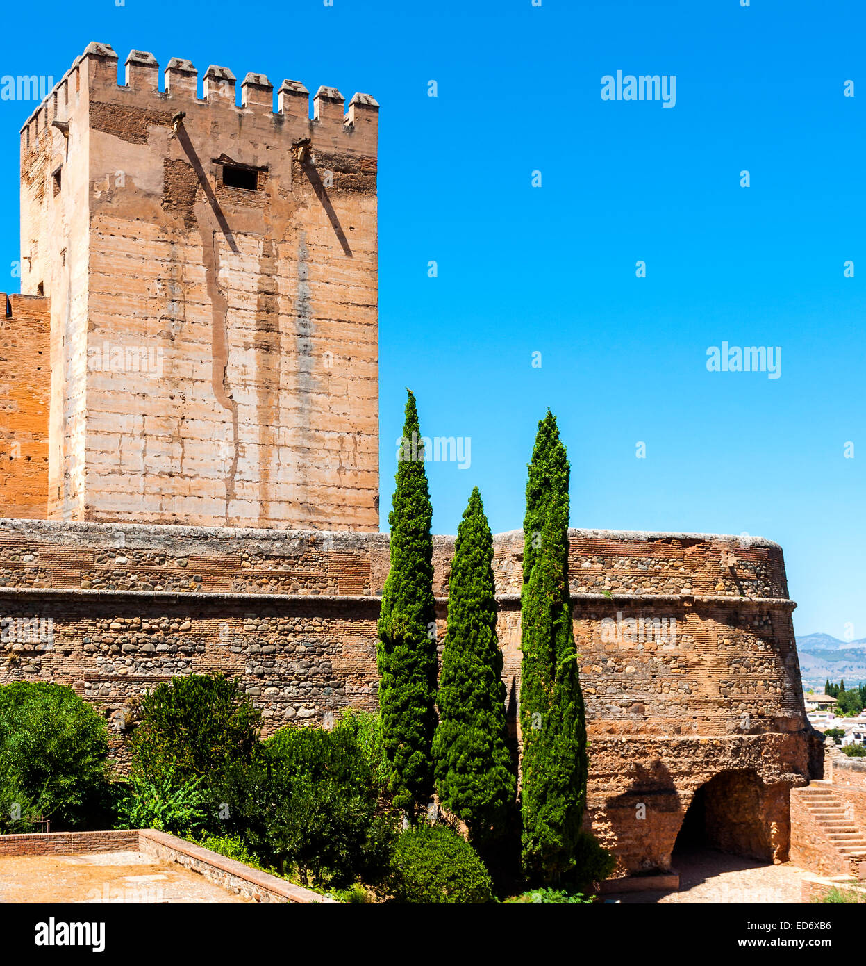 Vista esterna dell'Alhambra, Spagna Foto Stock