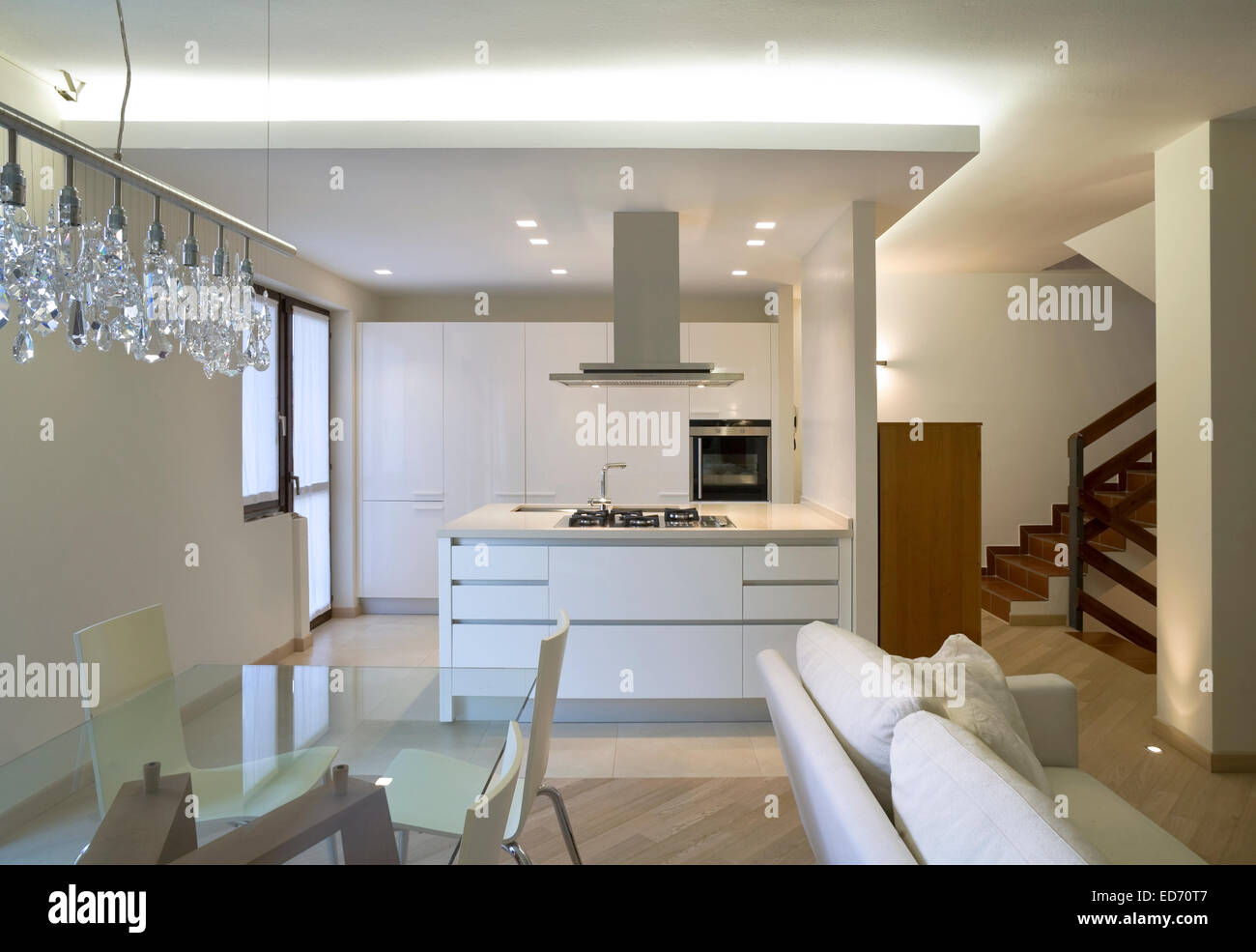 Nuovo design interno appartamento, cucina Foto Stock