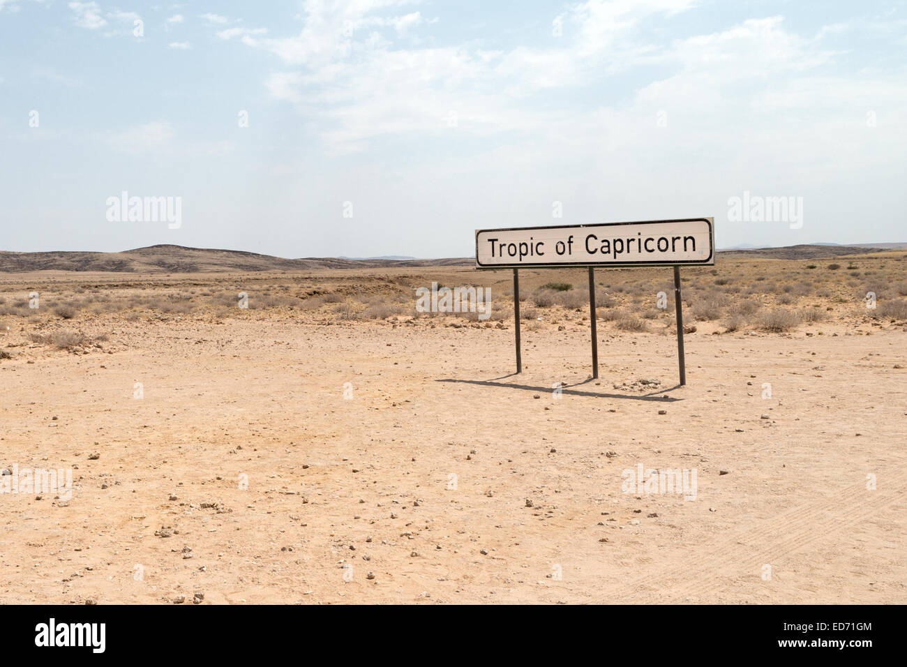 Tropico del Capricorno, Tropico del Sud, Namibia Foto Stock