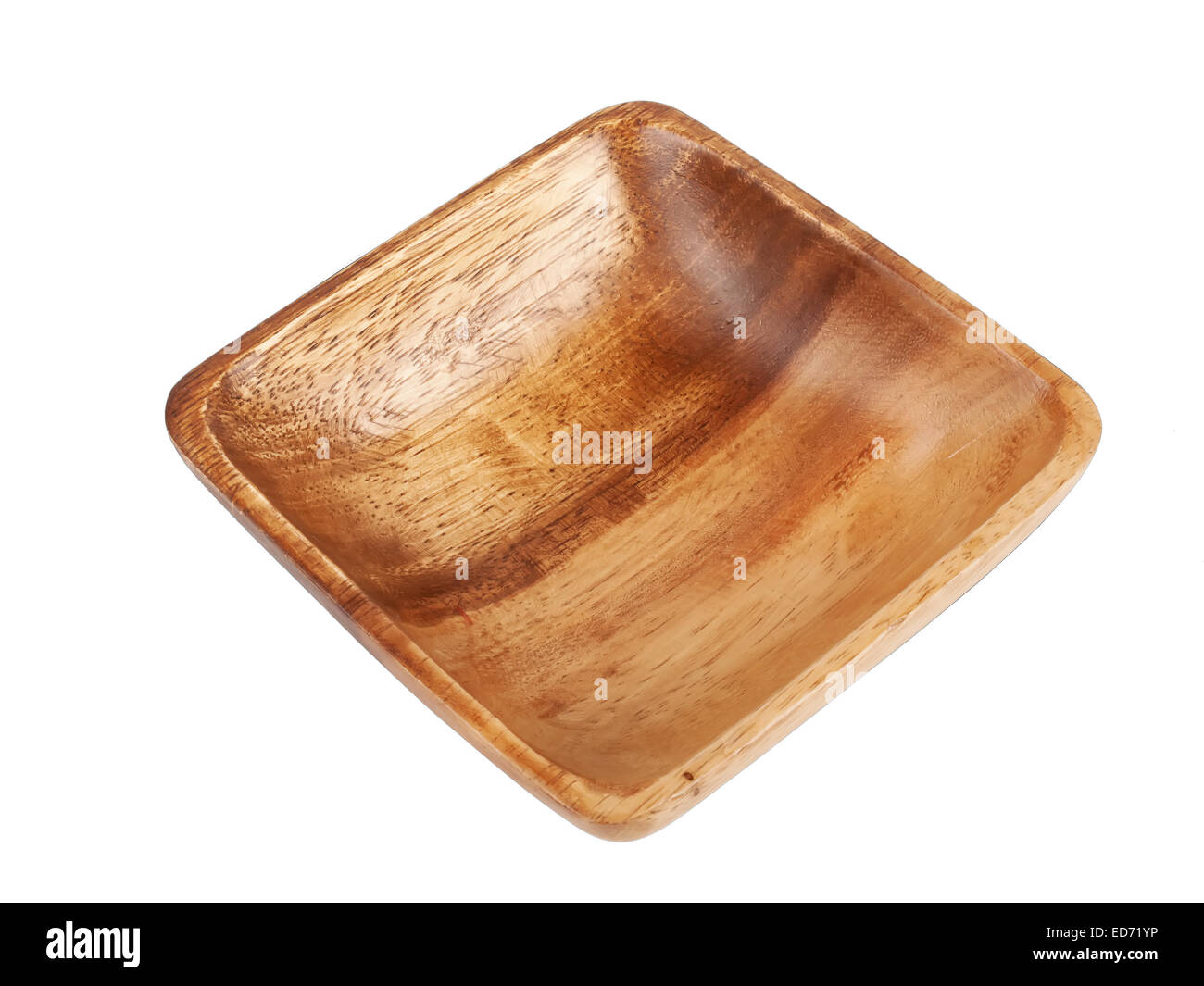 Albero di olivo in legno realizzati a mano recipiente isolato su bianco, studio shot Foto Stock