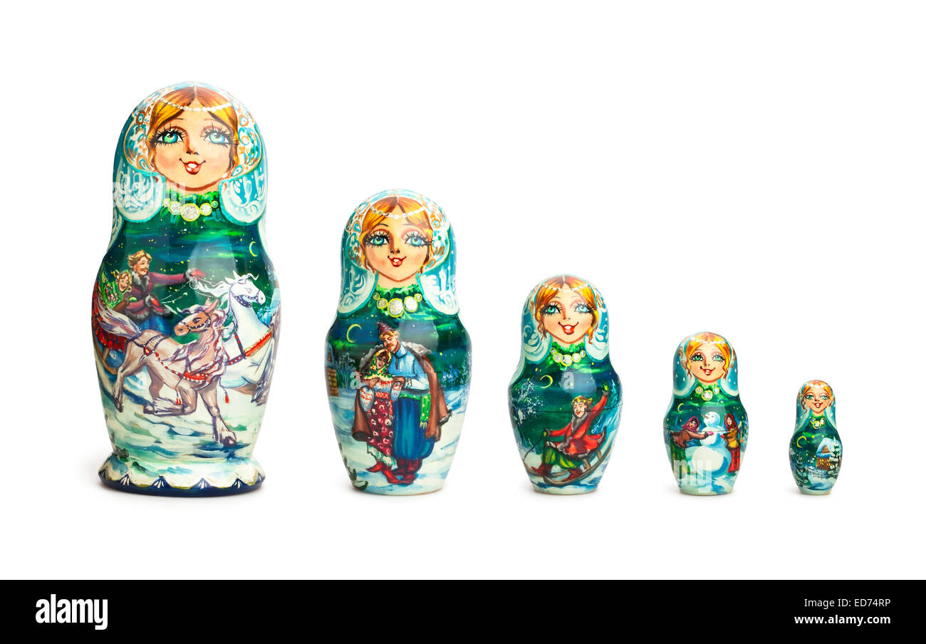 Bambola russa isolato Foto Stock