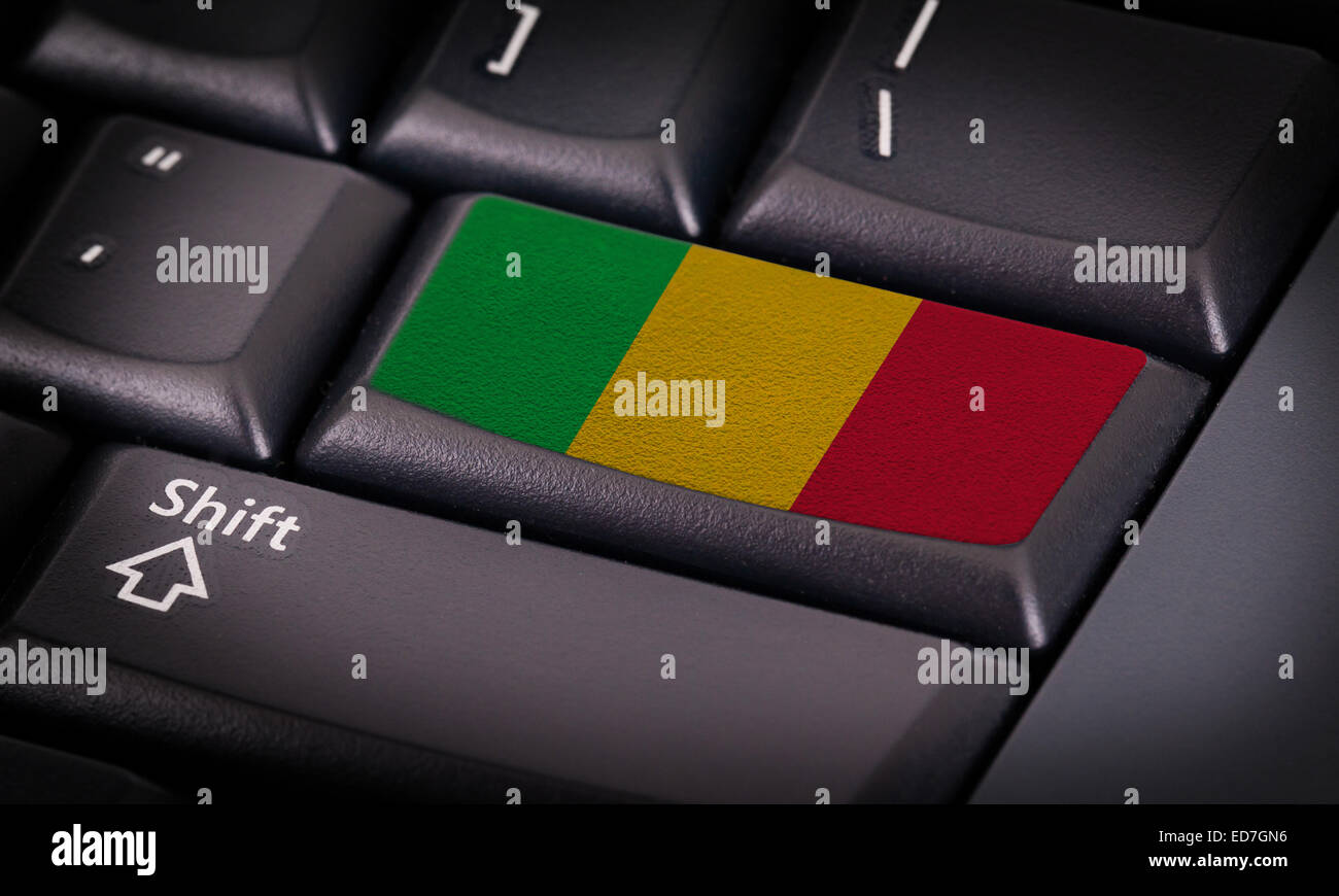 Bandiera sul pulsante tastiera, bandiera del Mali Foto Stock