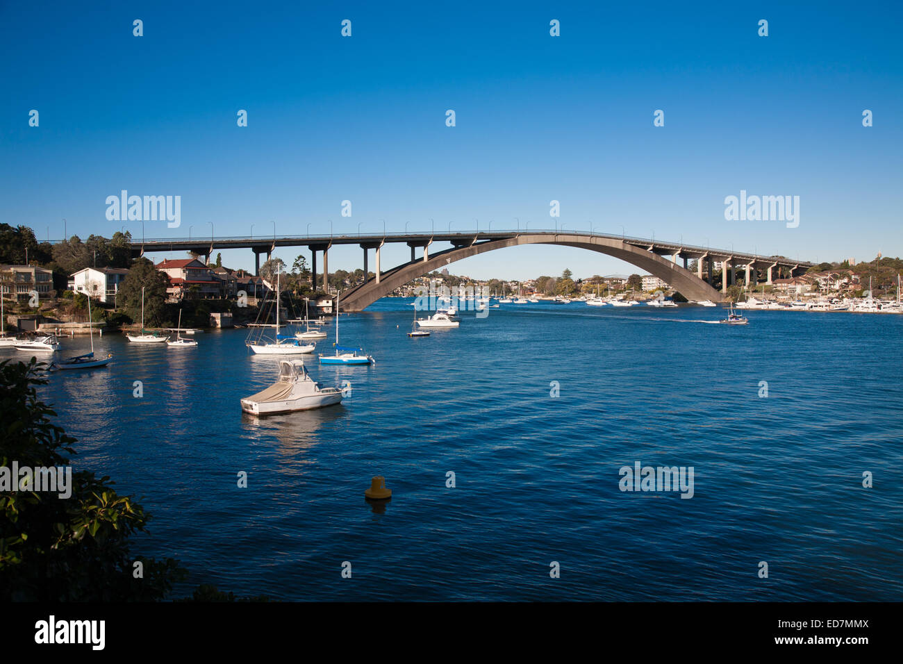 Patrimonio culturale Gladesville ponte che attraversa il fiume Parramatta Hunters Hill Sydney Australia Foto Stock