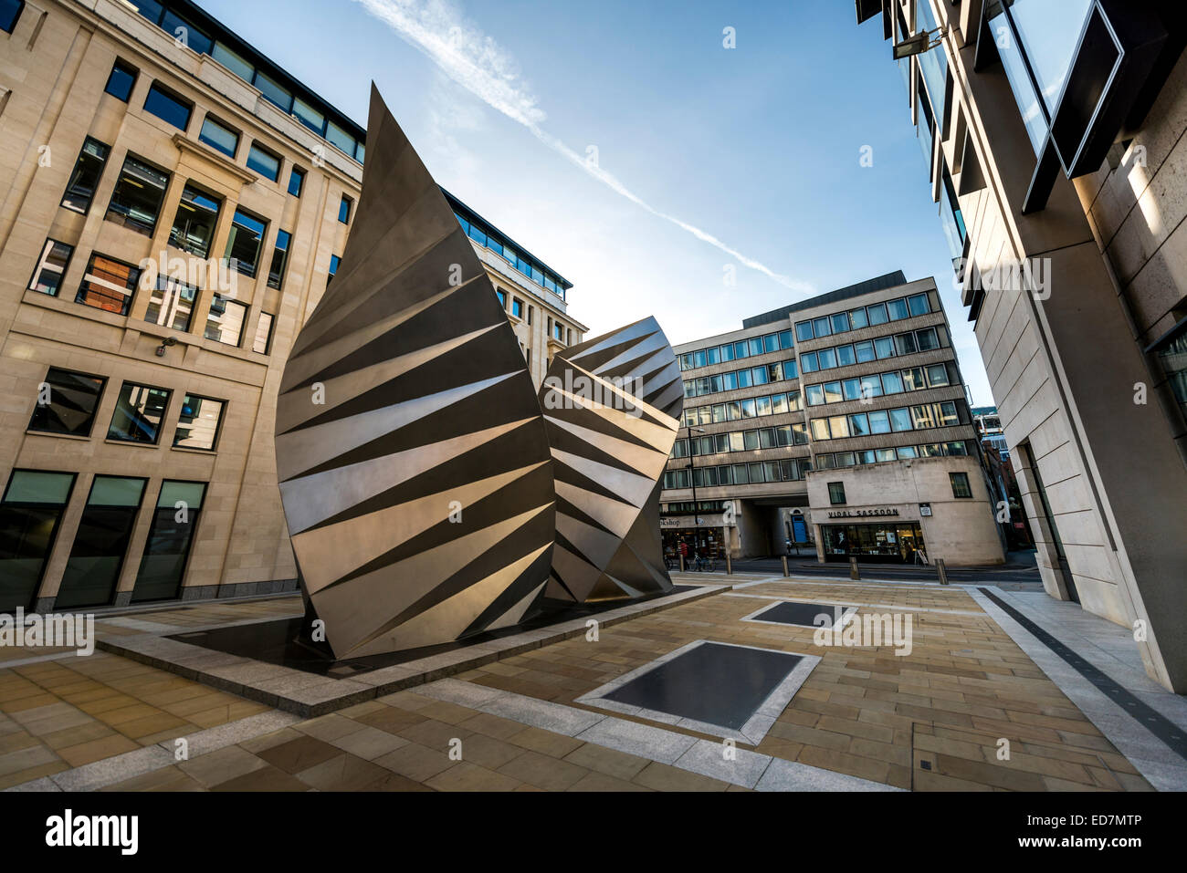 La moderna arte scultura su Ave Maria Lane nella città di Londra Foto Stock