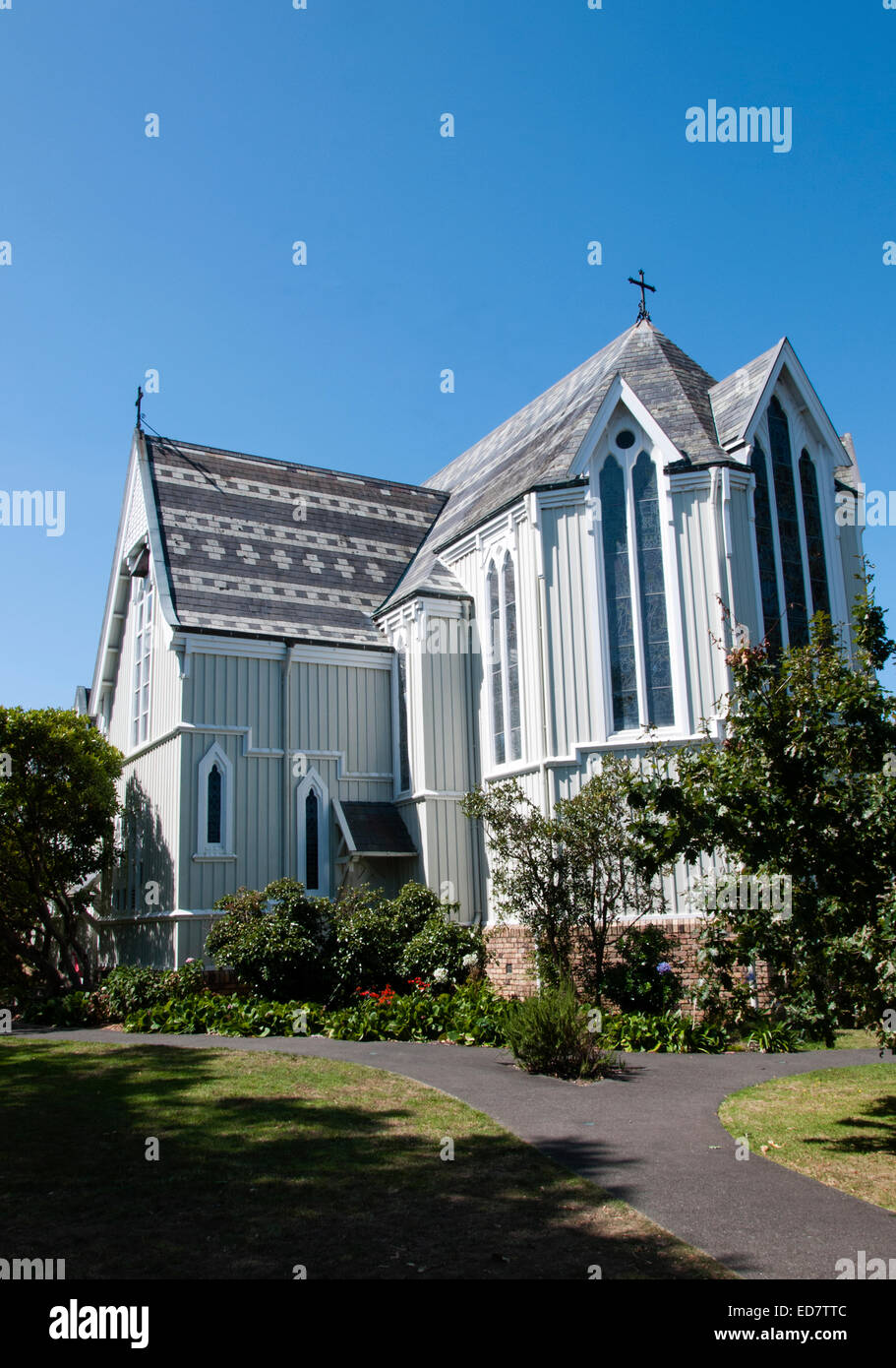 Old St Marys nella chiesa della Santa Trinità Auckland ex cattedrale una delle più belle chiese di legno in Nuova Zelanda Foto Stock