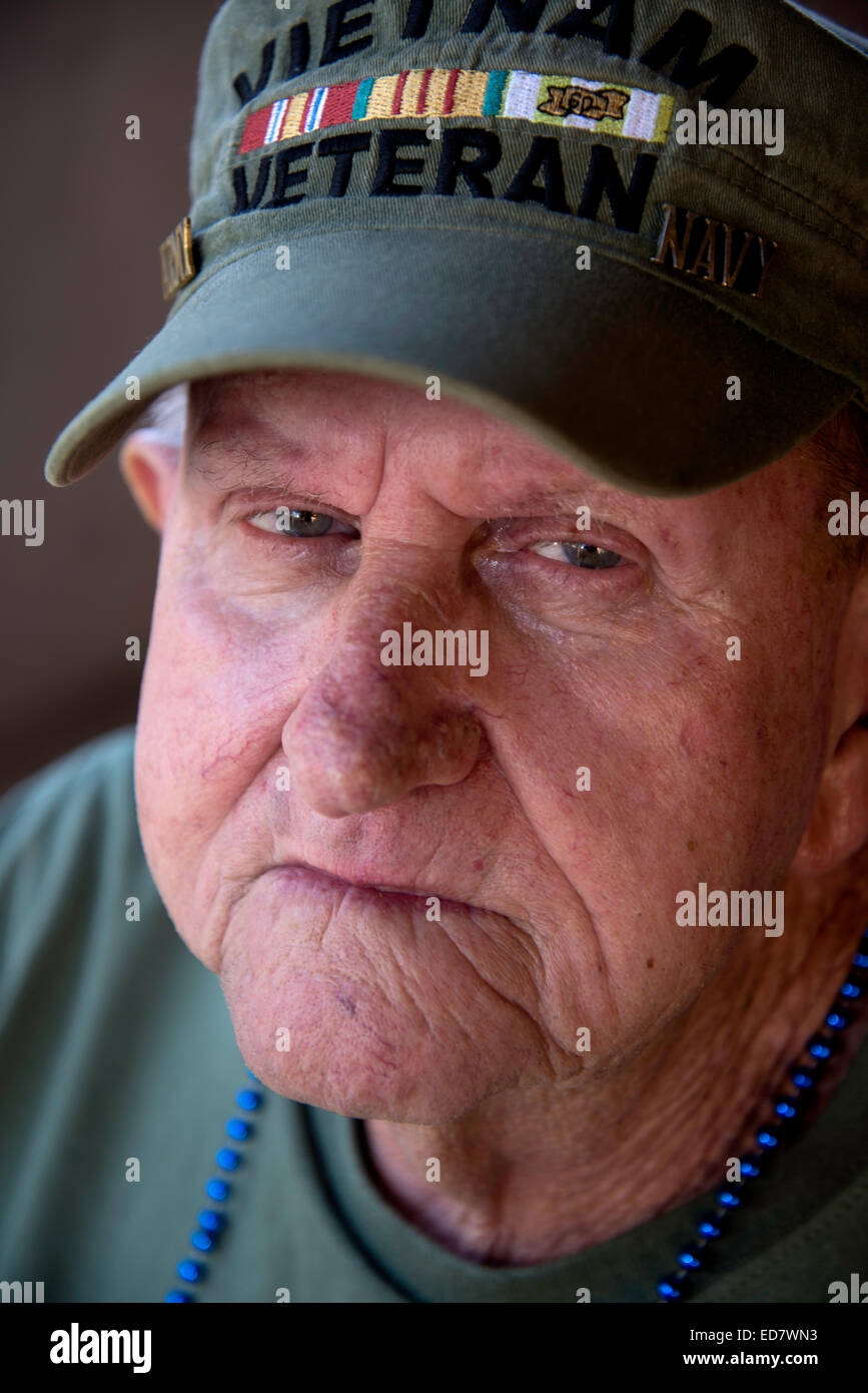 Esercito e della Marina veterano, Bob William, che ha servito in Vietnam hanno partecipato veterani del giorno Parade, Tucson, Arizona, Stati Uniti. Foto Stock