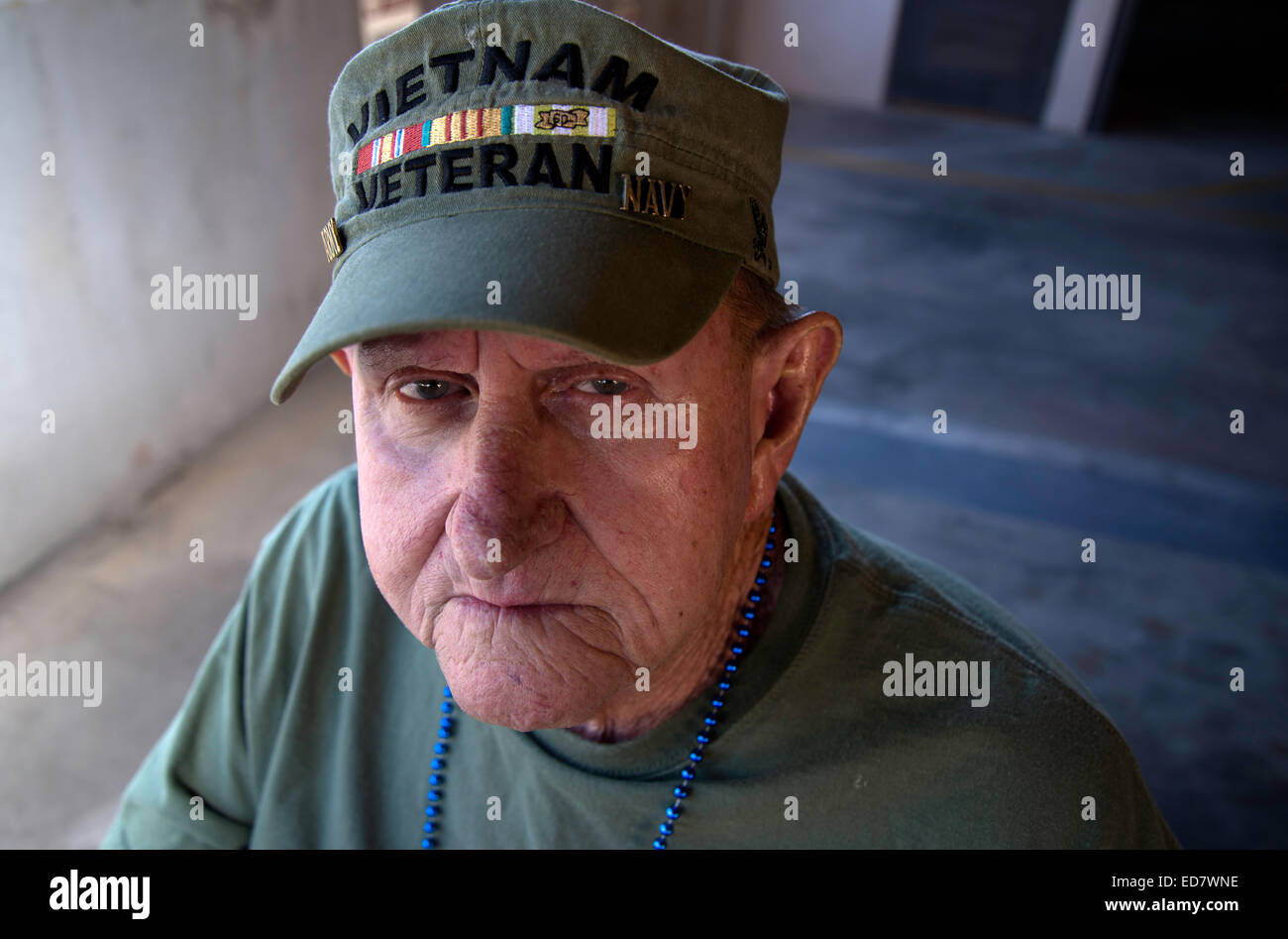 Esercito e della Marina veterano, Bob William, che ha servito in Vietnam hanno partecipato veterani del giorno Parade, Tucson, Arizona, Stati Uniti. Foto Stock