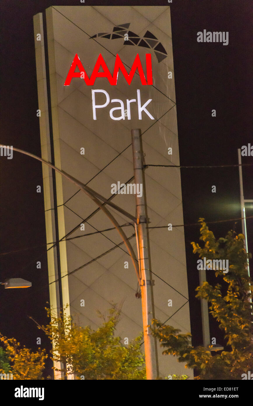 Aami park area sport segno di Melbourne Foto Stock