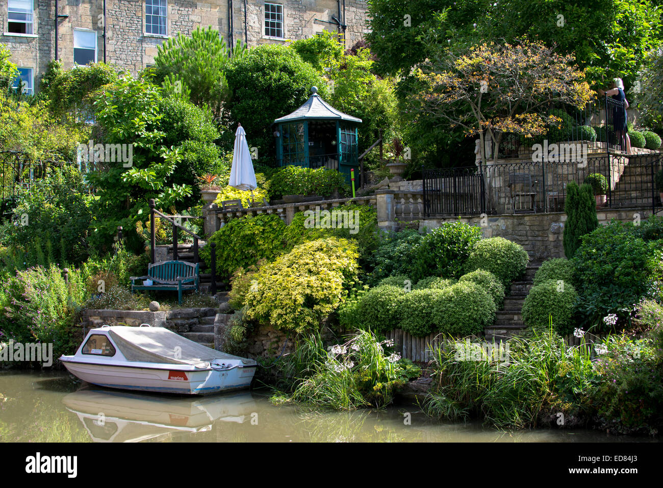 Giardini a Sydney BuidingsThe Kennet and Avon Canal Deluxe Doubles Bath Somerset Foto Stock