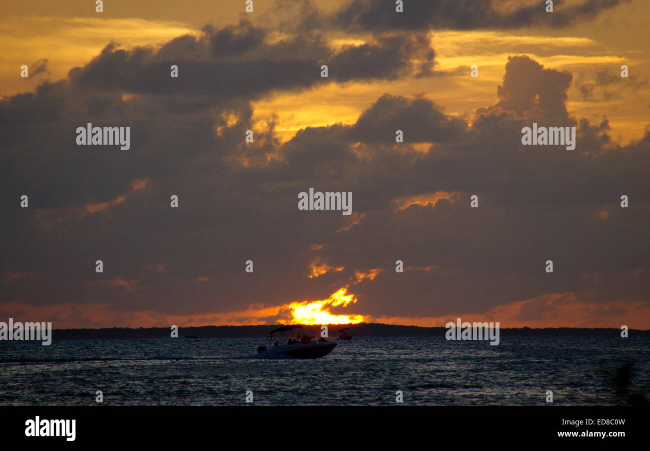 Sunset off Key Largo, Florida Foto Stock