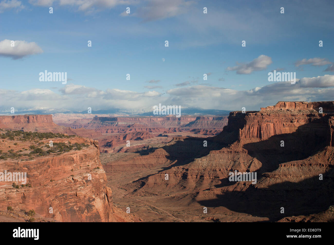 Stati Uniti d'America, Utah, il Parco Nazionale di Canyonlands, isola nel cielo da Shafer Canyon Overlook Foto Stock