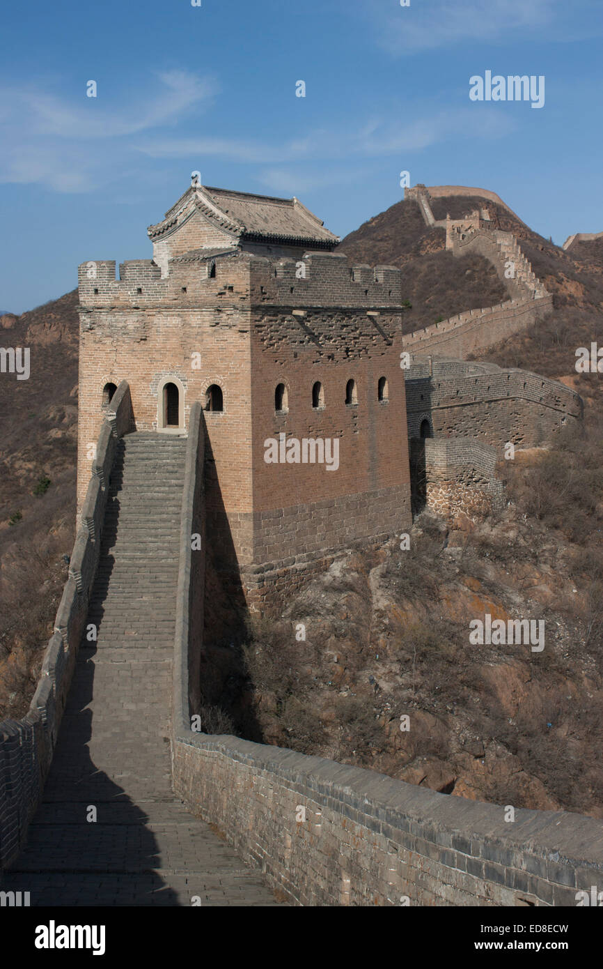 La Cina, la Grande Muraglia della Cina, Jinshanling, UNESCO World Heritage Site Foto Stock