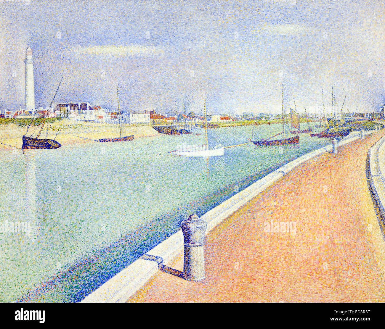 Georges Seurat, il canale di Gravelines, Petit Fort Philippe 1890 olio su tela. Indianapolis Museum of Art, STATI UNITI D'AMERICA. Foto Stock