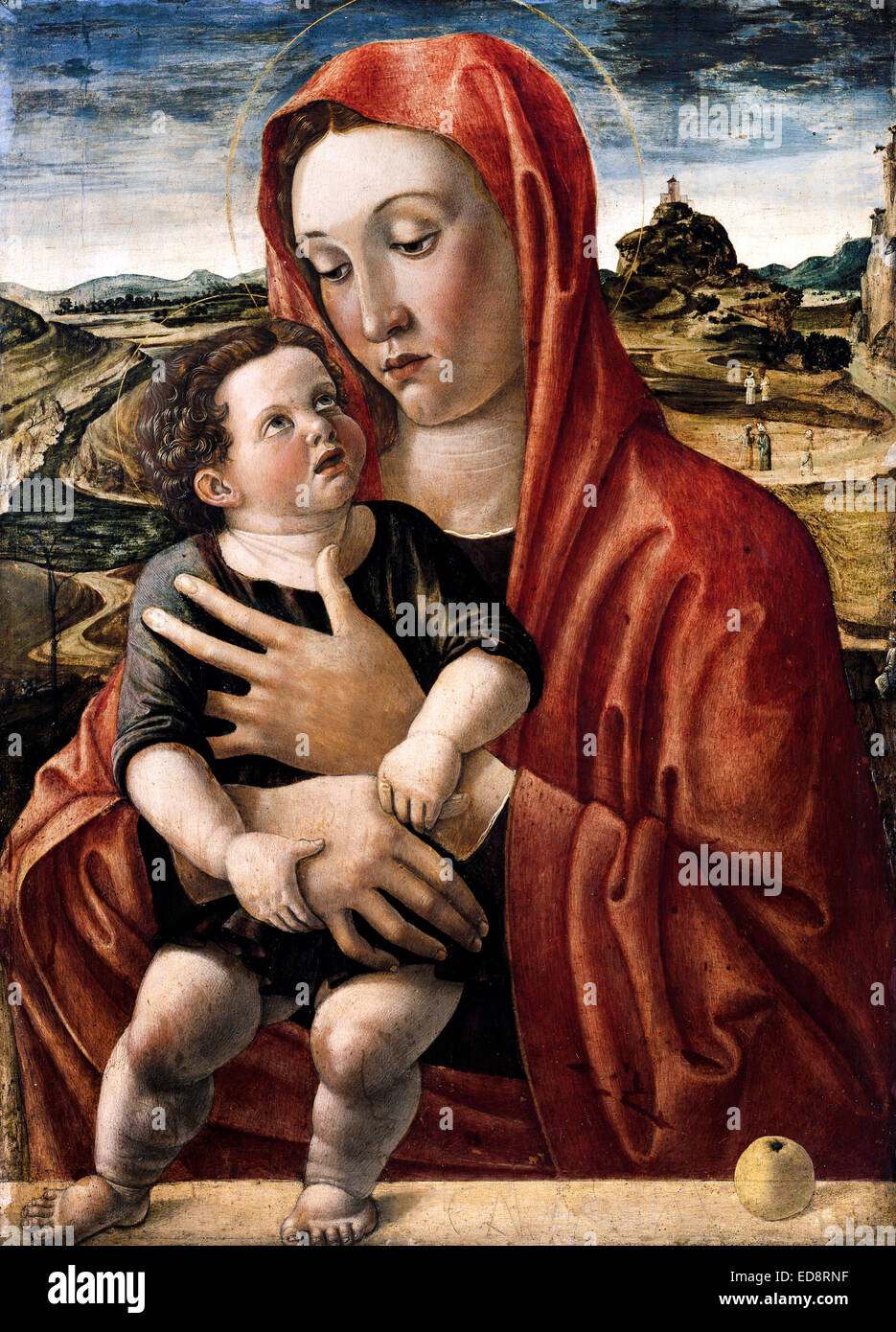 Giovanni Bellini, la Madonna con il bambino. Circa 1460. Olio su tela. Gemaldegalerie di Berlino, Germania. Foto Stock